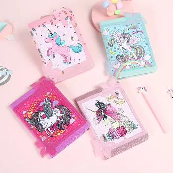 

A5 Student Notebook Unicorn Journal School Note Book Stationery Preppy Reversible Sequins Unicorn Diary Student Planner Dairy