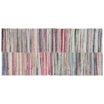 

Handmade Multicolor Vintage English Striped Rug Area Rug 125x267 Cm-4'1''X8'9''