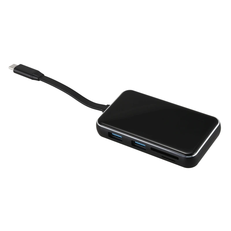 6 в 1 стекло зеркало type-C концентратор USB C адаптер к Hdmi 4 K, зарядка PD порт, 2 USB 3,0 порта, VGA, RJ45 конвертер Gigabit Ethernet