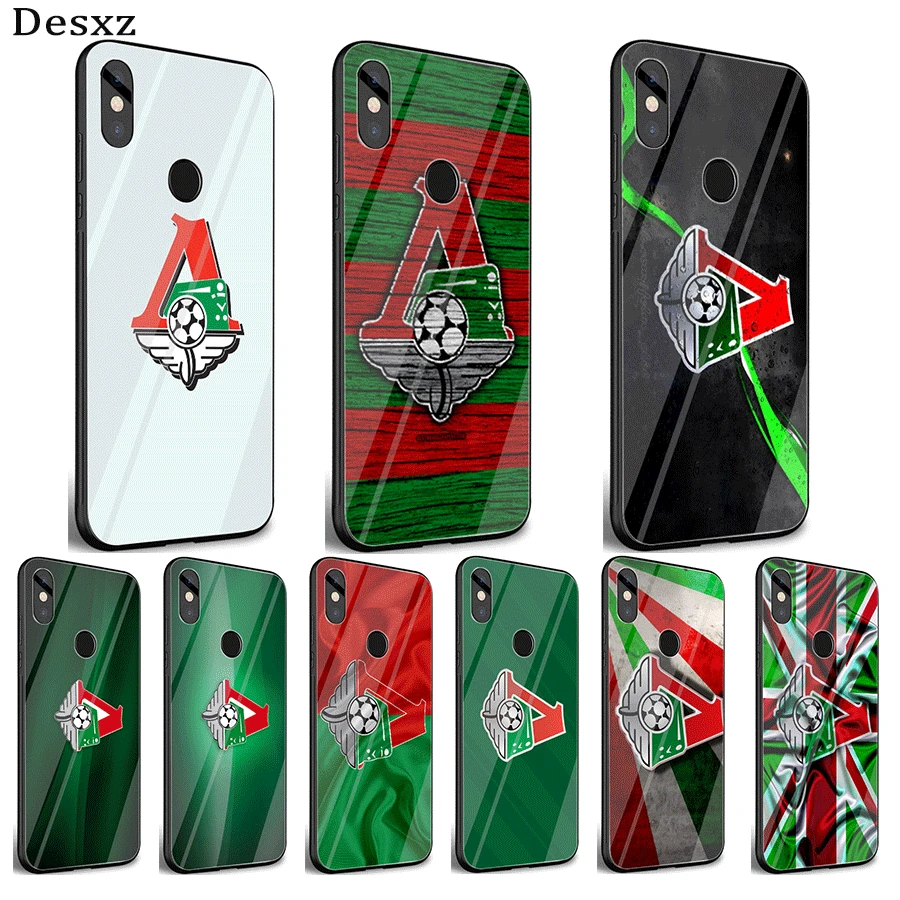 

Mobile Phone Glass Case For Xiaomi Note 5 6 7 Pro F1 A1 A2 4X 5X 6X 9 Cover TPU Moscow locomotive logo Shell
