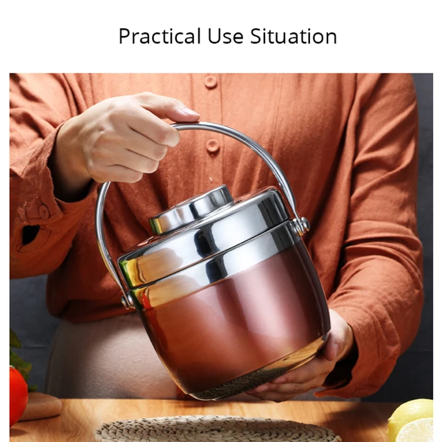 1.5l Acier inoxydable Food Thermos 12-24 heures Sous vide Boîte à lunch  Thermo Récipient Pot à soupe isolé