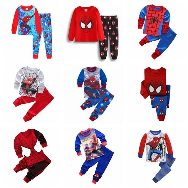 Children s Clothing Sets Boys Sleepwear Clothes Kid Pajamas Set Spiderman Baby Girl Cotton Cartoon Pijamas Spring Autumn Pyjamas