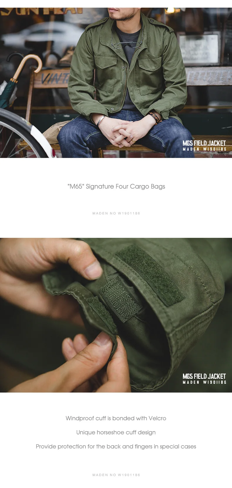 Maden M65 Jackets For Men Army Green Oversize Denim Jacket Military Vintage Casual Windbreaker Solid Coat Clothes Retro Loose