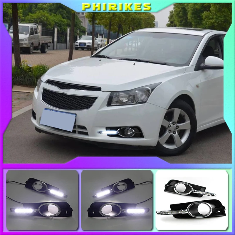 For Chevrolet Cruze 2009-2014 DRL Fog Lamp with Turn Signal Dimmed Light LED Daytime Running |