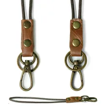 Ремешок из натуральной кожи для мобильного id, кредитный ремешок, цепочка для ключей, брелок для ключей, рабочий талреп, значок, держатель для телефона на шею