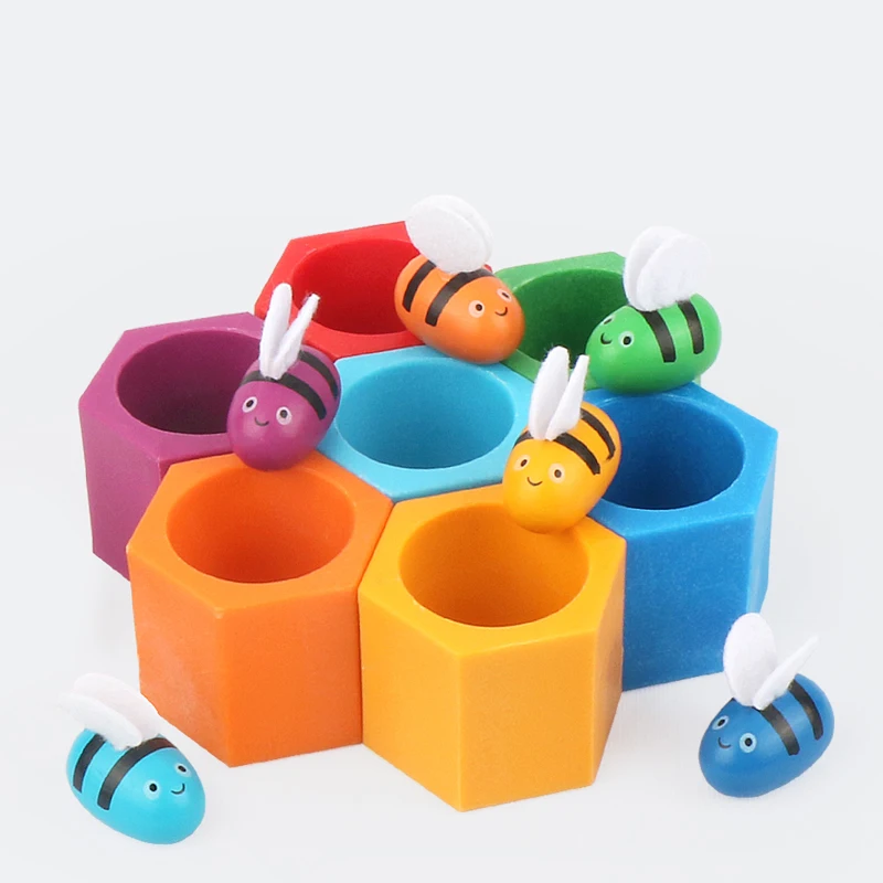 JaheerToy игра для ловли пчелы Цветовая классификация упражнений Детские движения рук детские игрушки для детей деревянная развивающая игрушка