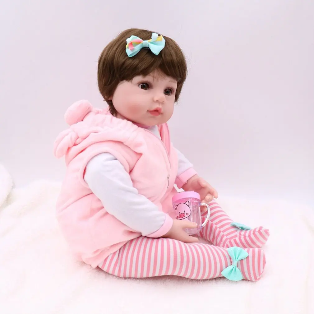 20 дюймов мягкий силиконовый реборн Baby Piglet короткие волосы куклы милые и Creactive дети куклы для детей 401-1774 dool