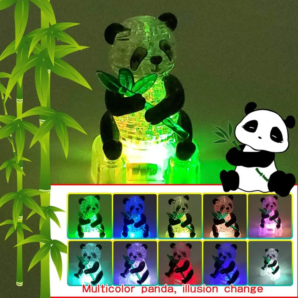 3D головоломка со вспышкой DIY Модель Строительная игрушка для украшение для детской панды 9055A