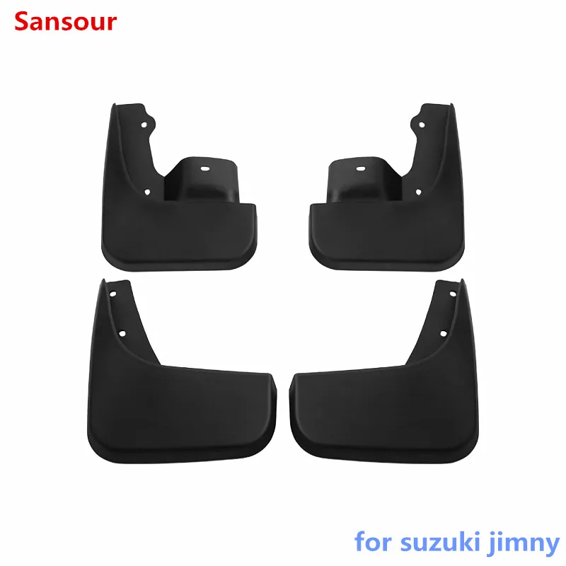 Sansour Брызговики для Suzuki Jimny 2007- Брызговики ABS автомобиля Внешняя защита украшения брызговик щитки крылья для Suzuki Jimny - Цвет: Черный
