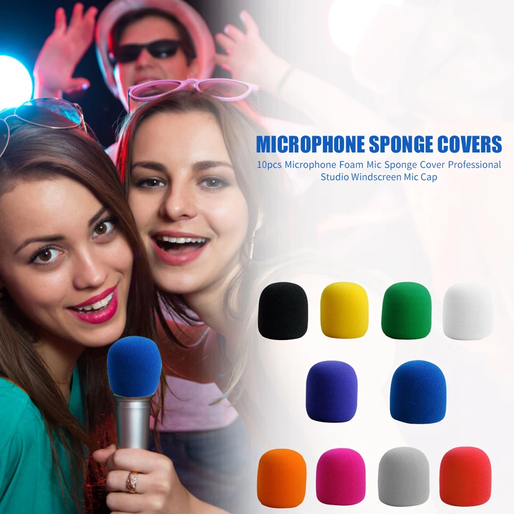 10pcs Microphone Foam Cover Handheld Stage Microphone Windscreen Sponge Foam Mic Cover Karaoke DJ Sales Microphone CAP dynamic microphone