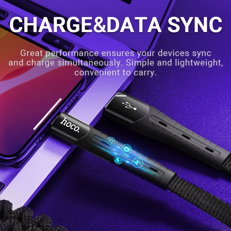 HOCO Spring USB Kabel untuk Petir Kawat Pengisian Data Sync Charger Kabel  untuk iPhone 11 Pro XS Max XR X 8 7 6 Peregangan|Ponsel Kabel| - AliExpress