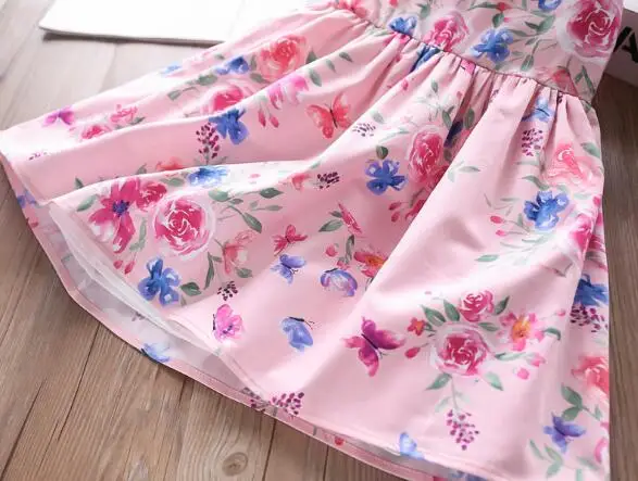 Хлопчатобумажные платья с принтом для девочек; Новинка года; детское платье-майка; милая Одежда для девочек; ; Детские платья; 6 шт./лот