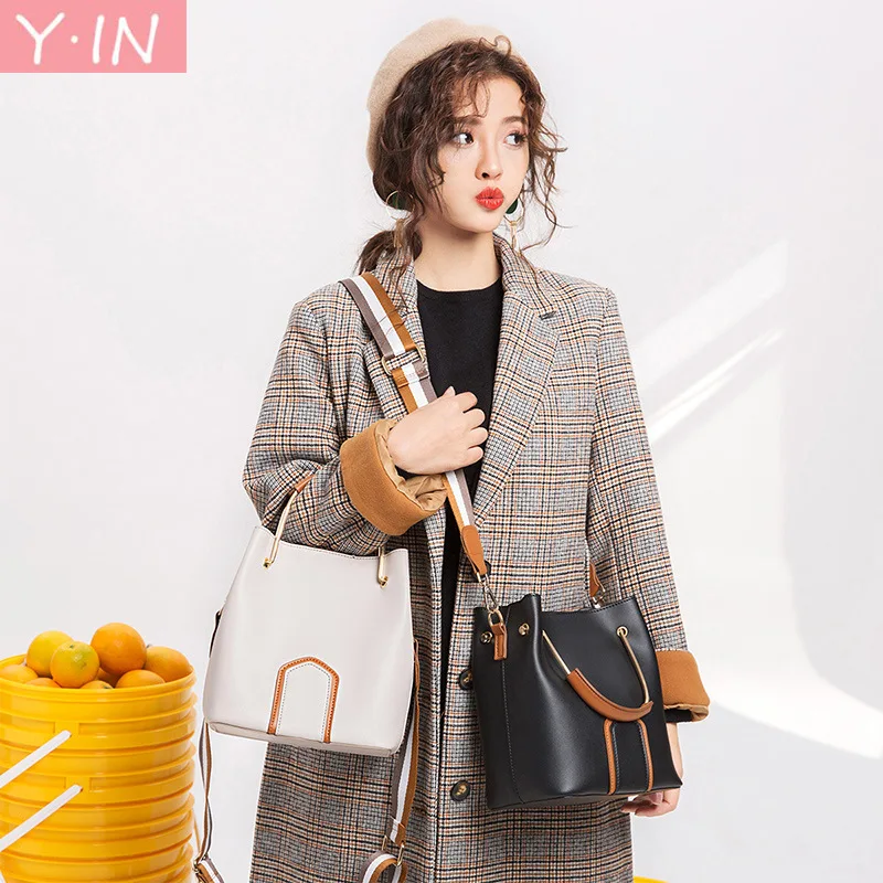 

Yin 2019 New Style Autumn Korean-style Women's PVC Handbag Elegant Versatile Large Capacity Shoulder Single-shoulder Bag for Wom
