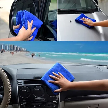 

2Pcs Blue Soft Absorbent Wash Cloth Car Auto Care Microfiber Cleaning Towels For Repair Cleaning Your Autos Accessories #zer