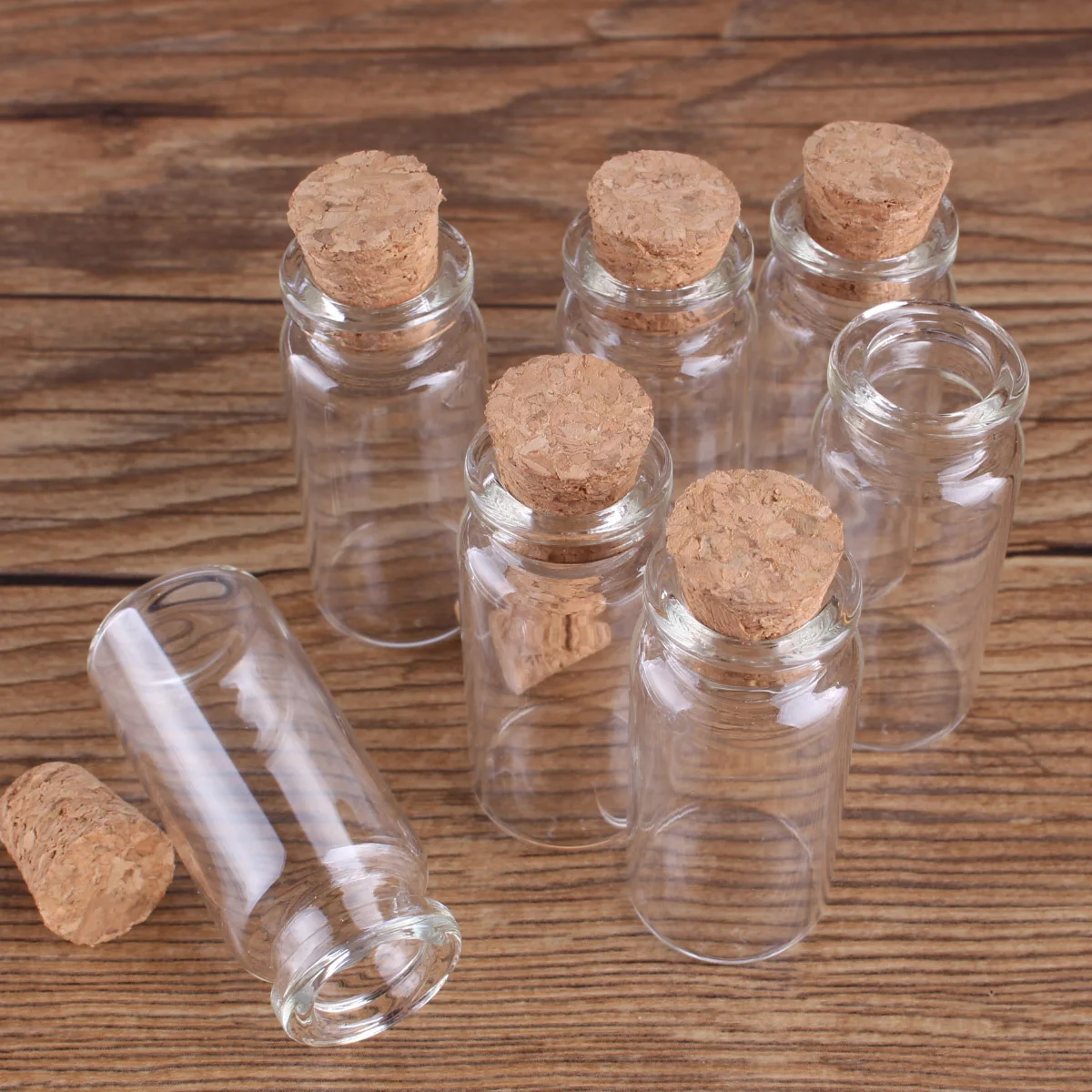 10pcs 4ml/5ml/6ml/7ml/8ml/10ml/12ml/14ml/15ml/18ml/20ml/25ml Glass Wishing Bottles With Cork For Wedding Gift 13 Sizes U-pick storage jar glass bottles