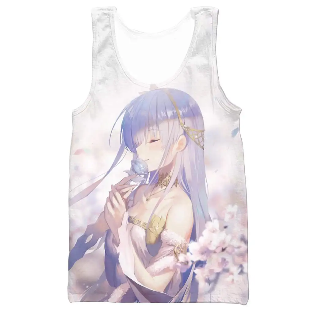 Kawaii Girl Sinon 3D Печатный Топ на бретелях для мужчин модный летний топ на бретелях для работы Мужские Женские топы
