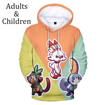 

3D Hoodies Pokemon Sword and Shield Sweatshirt Men Women Hoodie Fashion Long Sleeve Suitable Kids 3D Hooded Autumn children Tops