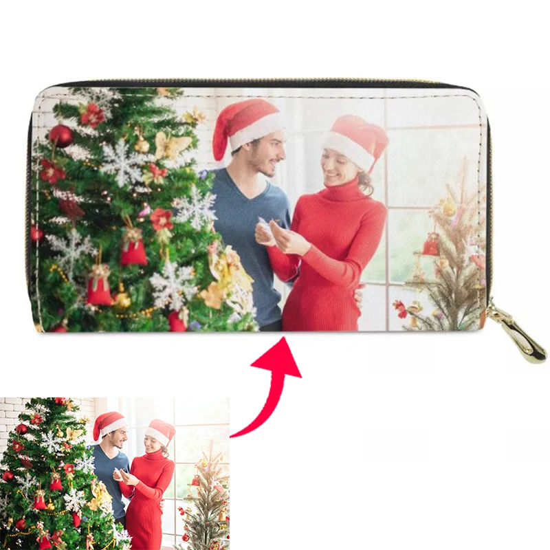 

2020 New Photo Print Customized DIY Custom Personalized Color Picture Long Wallet Zipper Clutch Bag Women Wallet Christmas Gift