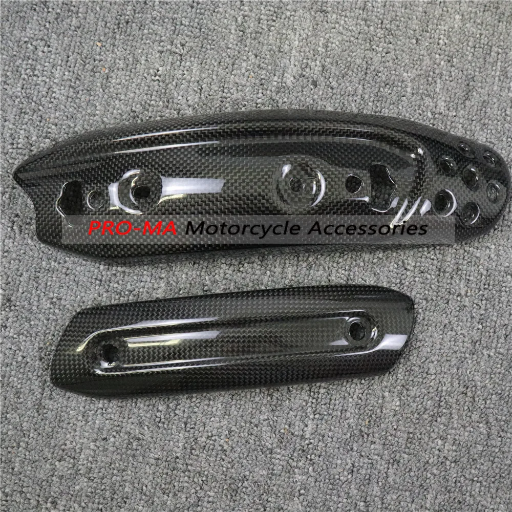 Motorcycle Exhaust Cover in Carbon Fiber For Ducati Scrambler 1100, Special, Sport Plain glossy weave - Цвет: Exhaust Covers Kits