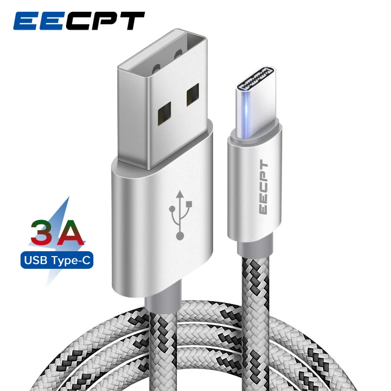 Кабель USB Type C EECPT 3A провод для быстрой зарядки Samsung Galaxy S20 S10 Plus Xiaomi Mi9 Huawei мобильный