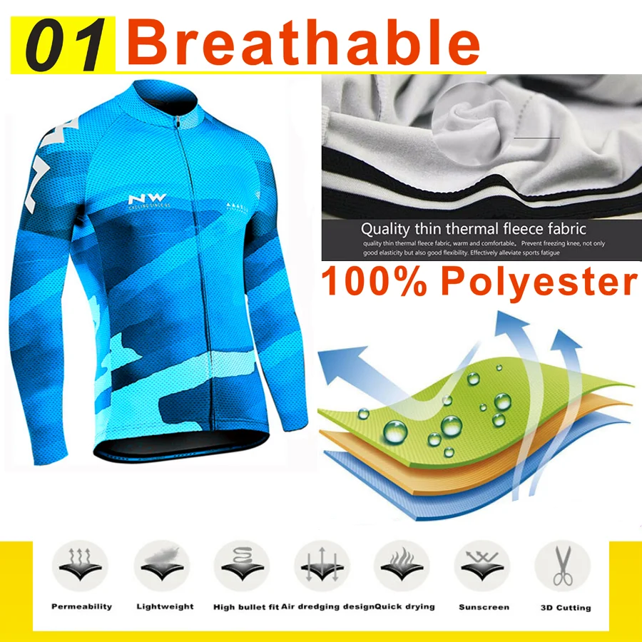 Зима Northwave термальная флисовая велосипедная Джерси Ropa Ciclismo MTB с длинным рукавом теплая одежда для велосипеда костюм