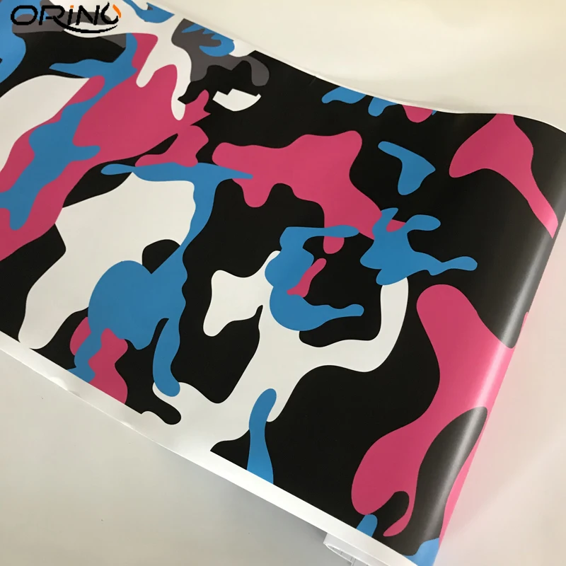Rose Red Black Blue Camo Vinyl Wrap Sticker-4
