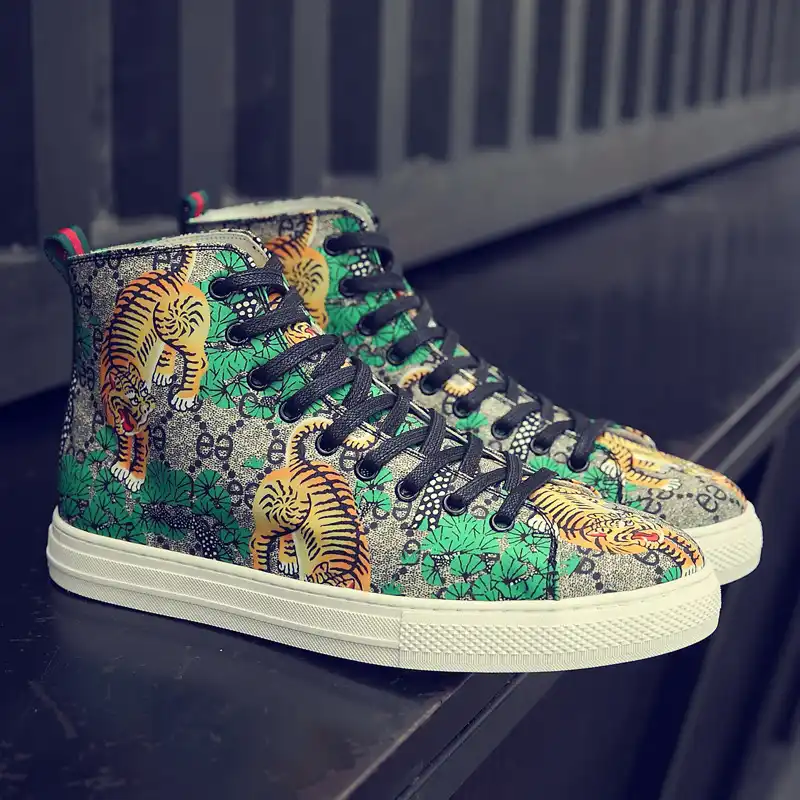 high top colorful sneakers