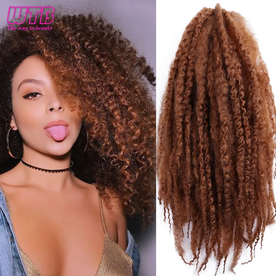 

WTB Long Marley Braid Ombre Braiding Hair Extensions Afro Synthetic Soft Jumbo Crochet Braids Hair 18 Inch Black Bulk Hairpieces