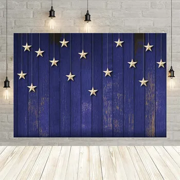 

Avezano Boy Girl Blue Wooden Board Stars Birthday Party Baby Newborn Decor Banner Poster Backdrop Photo Background Custom