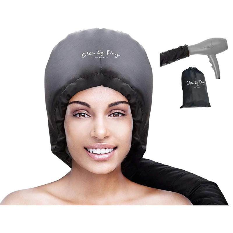 

Hood Hair Dryer Attachment- Soft, Adjustable Extra Large Hooded Bonnet for Hand Held Hair Dryer with Stretchable Grip and Extend