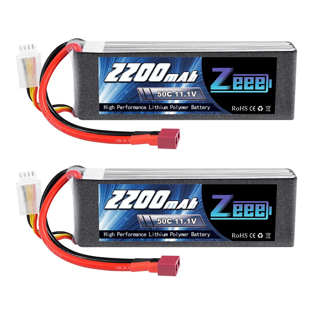 2pcs Zeee 3S 2200mAh LiPo Battery 11.1V 50C Softcase with Deans Plug for RC Car Helicopter FPV Drones Airplane RC Model Parts