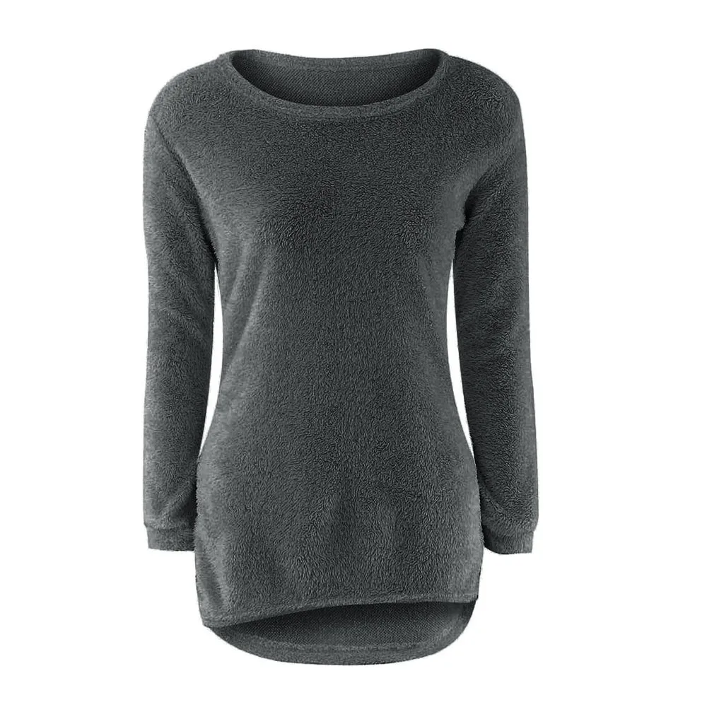 Зимний женский свитер, пуловер размера плюс, длинный рукав, свободный женский однотонный, круглый вырез, Теплые Топы, женская одежда, Pull Femme 3XL OY40 - Цвет: d