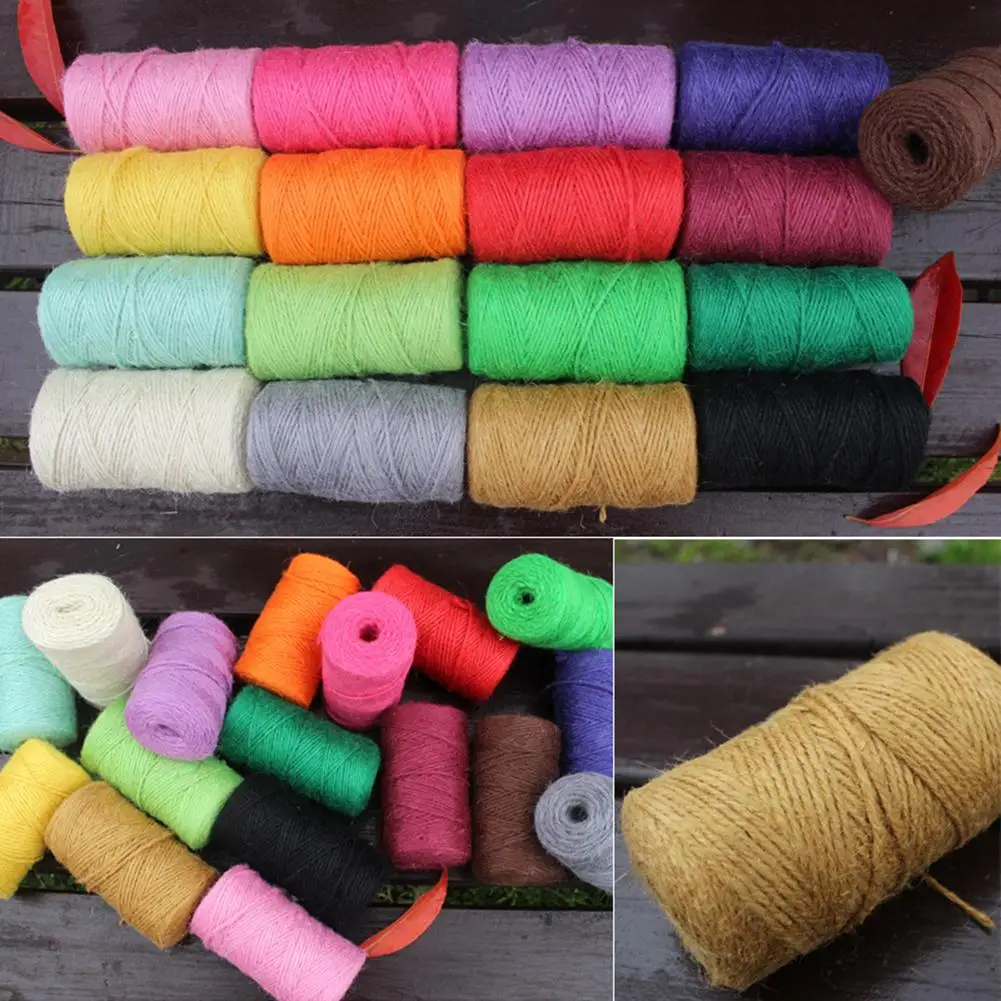 50/100 м джутовый шпагат из натурального мешковины пеньковая веревка DIY ремесло