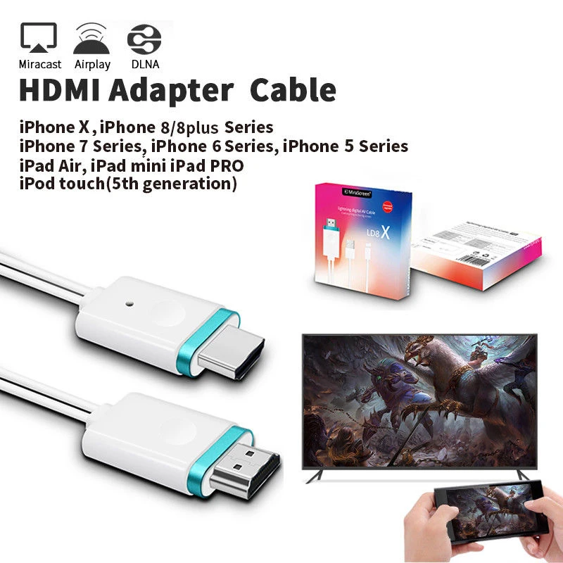 

Creacube MiraScreen TV Stick Smart TV HD Dongle Wireless Receiver HDTV Video Adapter Display HDMI Cable For iPhone X XS MAX XR