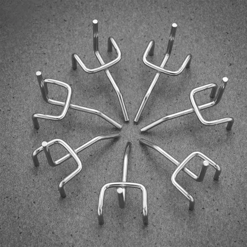 50 шт. углеродистая сталь Peg доска Pegboard Крючки гаражные работы хранение в магазине дисплей организации сталь подвесной инструмент(серебро