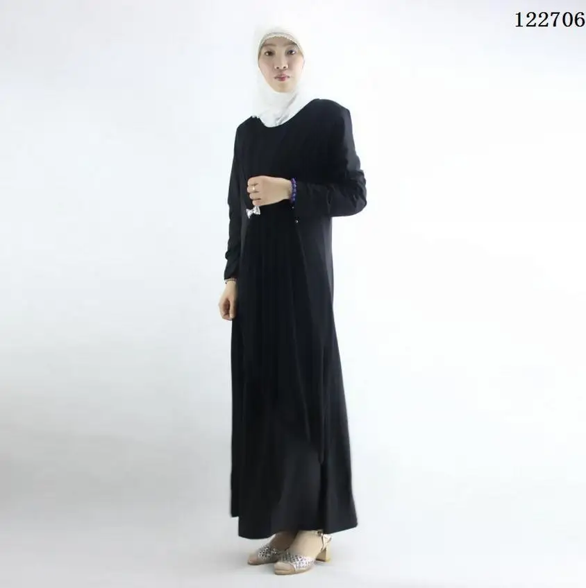 2 4XL размера плюс,, взрослая хлопковая одежда с бисером, Абая мусульман, Турецкая абайя, мусульманская одежда с оборками, арабское служение, Wj1008 - Цвет: 2