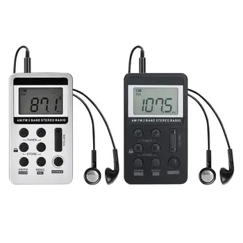 

Stereo AM/FM Pocket Radio Universal Dual Band Digital Display Mini Radio Receiver with HiFi Earphones Replaceable Battery