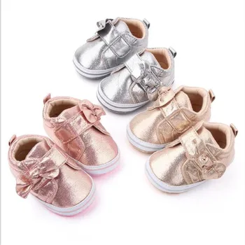 

2020 New Baby Shoes Lovely Bowknot Infant PU First Walkers Soft Sole Casual Shoes Boys Girls Comfortable Sport Shoes