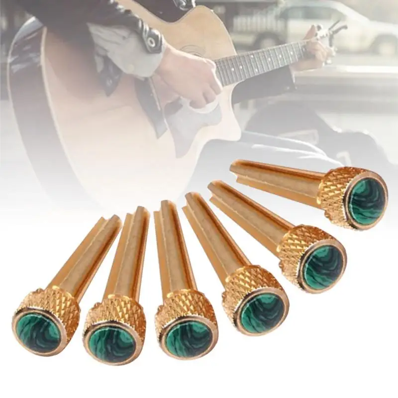 

6 Pcs Acoustic Guitar Bridge Pin Guitar Strings Nail Metal Replacement Stringed Instruments Guitar Parts Accessories
