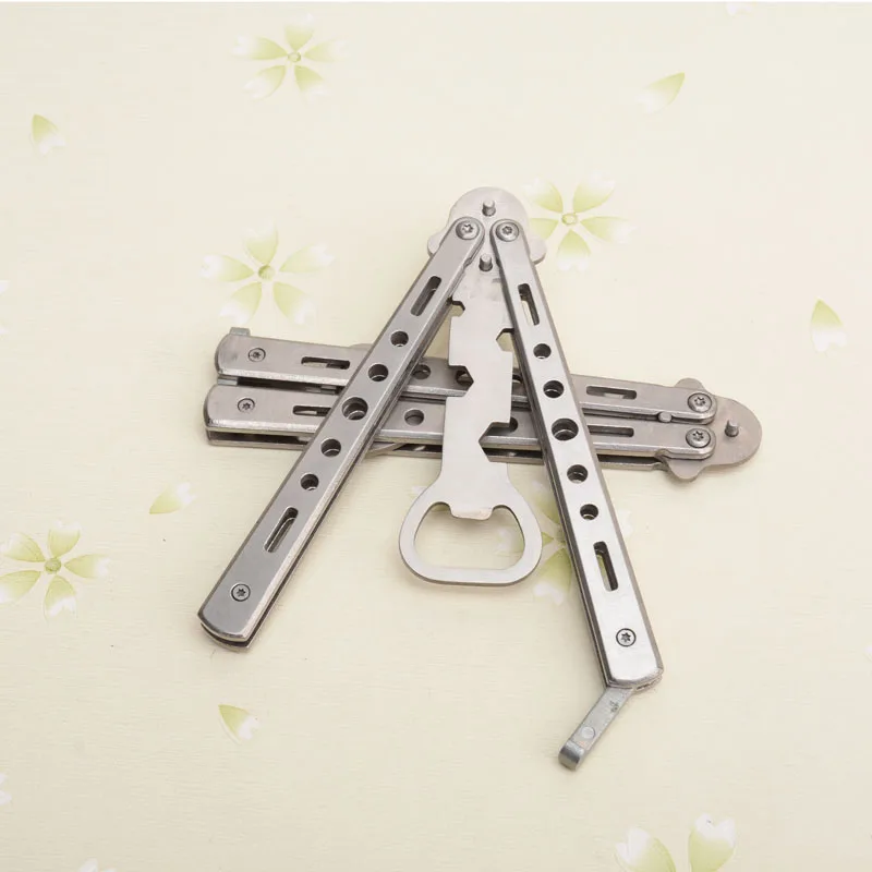 High quality Blade knife Train butterfly swinging knives aluminum handle workout tool knifes oxidized black CS GO game tool