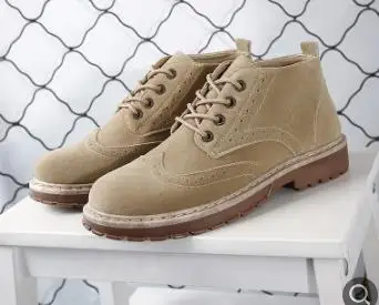 Explosion Models Men Imitation Velvet High Boots Retro Plus Velvet Warm Shoes Men Casual Fashion Breathable Large Size Men shoes - Цвет: Khaki