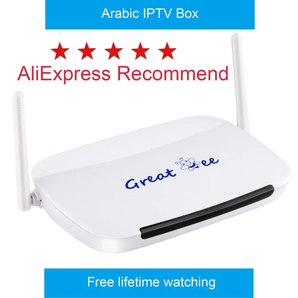 

2020 the best Great Bee Arabic IPTV box android 4.4 wifi with free subscription free shipping