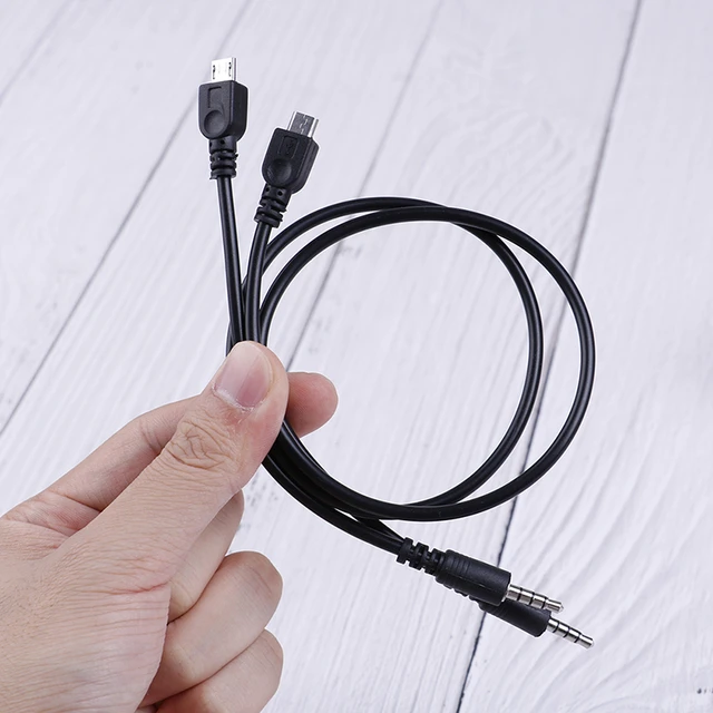 3.5mm Male to Micro USB Male Audio AUX Adapter Connector Cable 40cm -  AliExpress