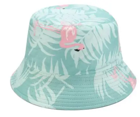 Шляпа с принтом слона, ананаса, фламинго, Панама, хип-хоп шляпа рыбака, летняя женская двухсторонняя Кепка Bob, Солнцезащитная - Цвет: 19