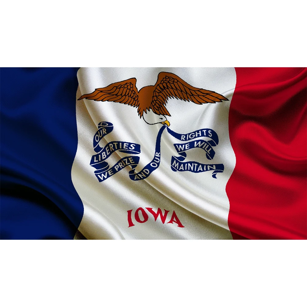 Флаг Iowa 3x5 футов 100D 150X90CM полиэстер латунь настраиваемый флаг | Дом и сад