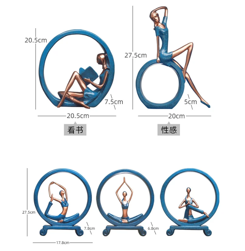 Современное искусство йога девушка скульптура статуя полимерное украшение для дома аксессуары абстрактный персонаж рабочего стола статуя чердака украшения