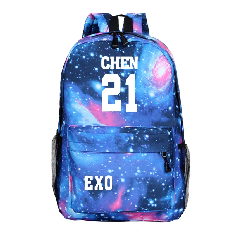 Hot Sale EXO Backpack Men Women Boys Girls Teens Rucksack Canvas School Fashion Laptop Bag Travel Galaxy | Багаж и сумки