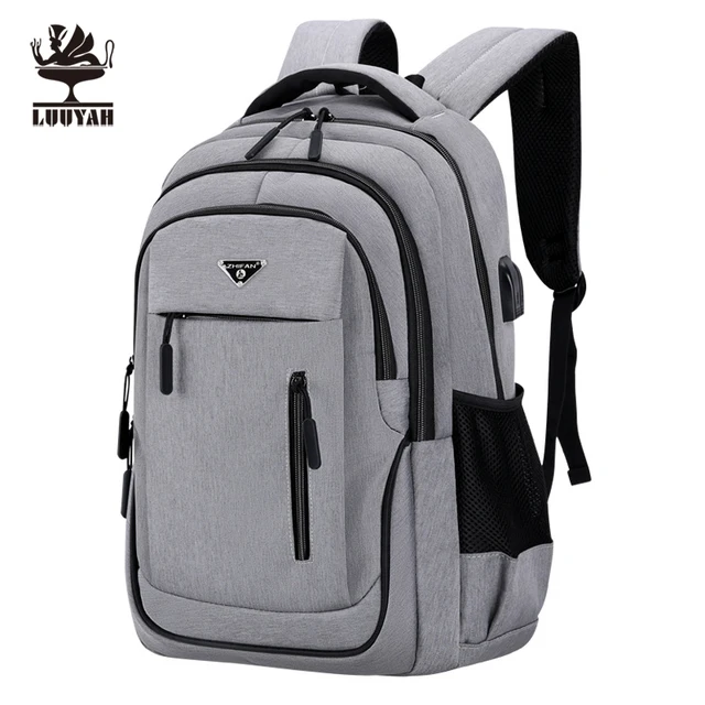Large Capacity Backpack Men Laptop Backpacks 15.6 Oxford Black Solid High School Bags Teen College Boy Gril Student Backpack 1