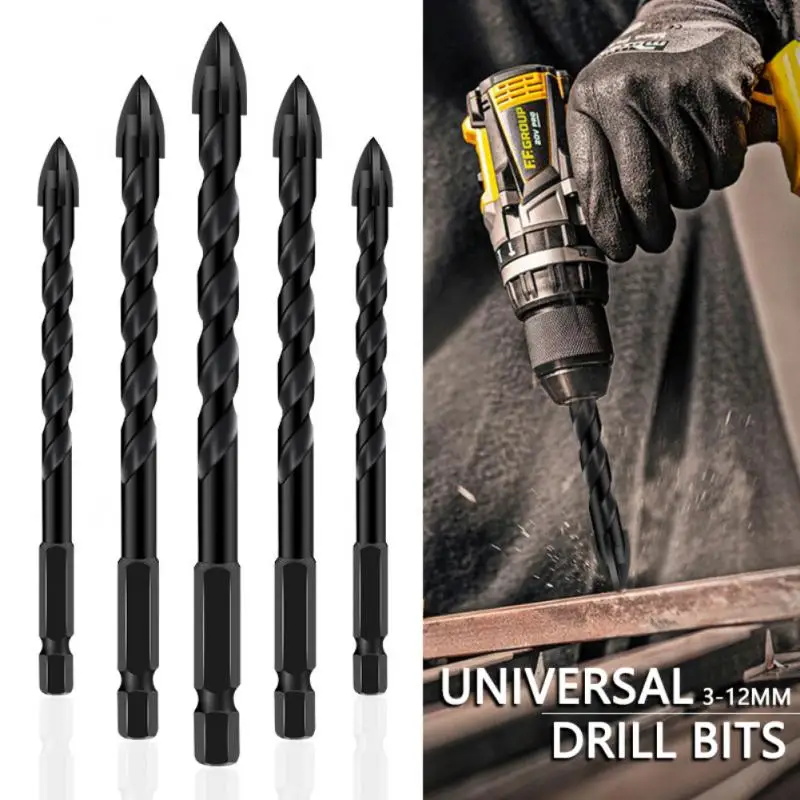 3/4/5/6/8/10/12mm Cross Hex Tile Drill Bits For Glass Ceramic Concrete Hole Opener Brick Hard Alloy Multi-function Bit Tool | Инструменты