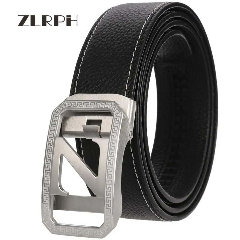 

ZLRPH Famous brand Premium cow skin Luxury goods Classic Automatic Stainless steel belt buckle belt for men GZYY-LY36-61339-5